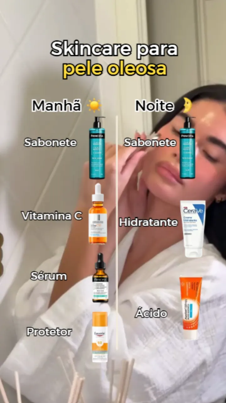 Pele oleosa não significa que a sua rotina precisa ser cheia de…